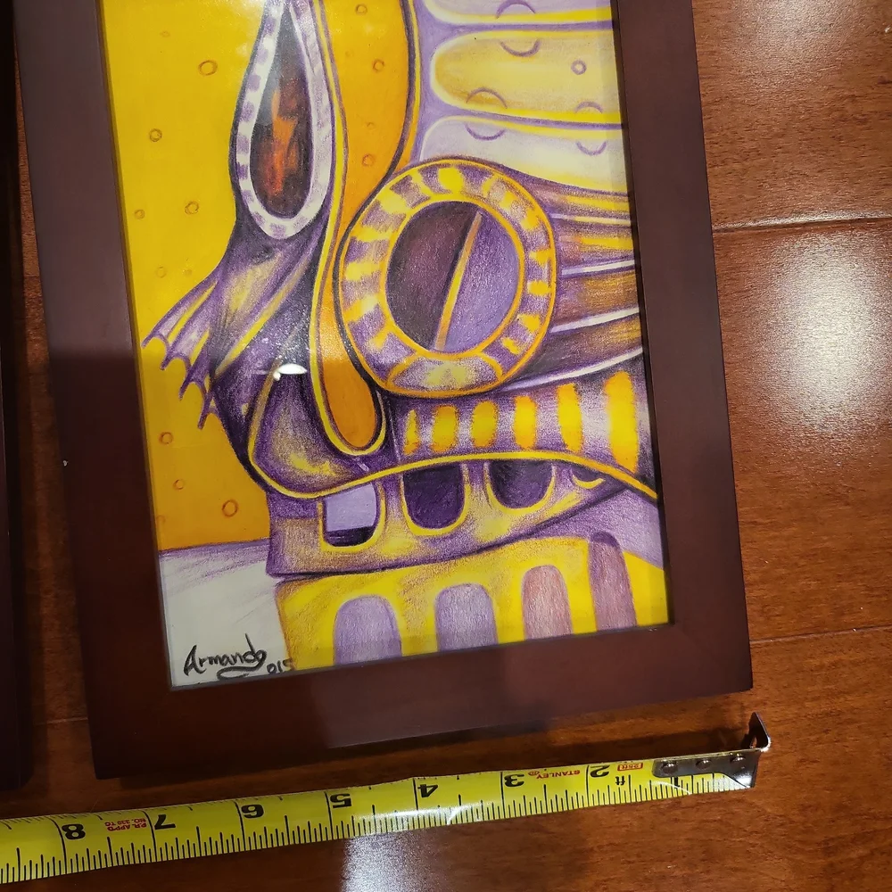 Two Color Pencil Paintings Framed